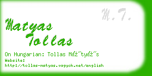 matyas tollas business card